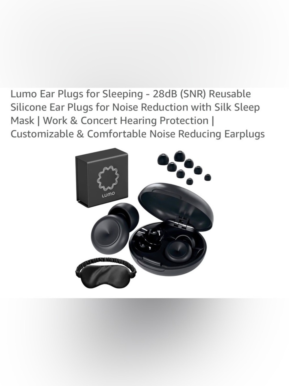 Black Noise-Reducing Ear Plugs with Charging Case. BRAND NEW NEVER USED